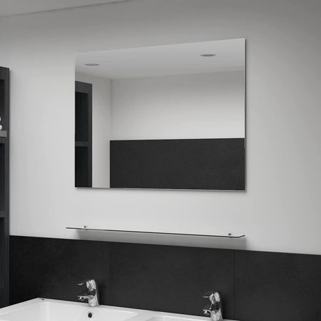 Vidaxl -Wandspiegel mit Regal 80x60 cm gehärtetes Glas