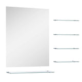 VidaXL Wandspiegel mit 5 Ablagen 50x60 cm silberfarben