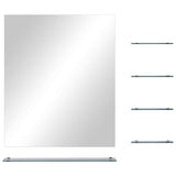 VidaXL Wandspiegel mit 5 Ablagen 50x60 cm silberfarben