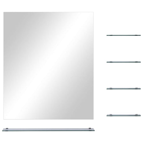 VidaXL Wandspiegel mit 5 Ablagen 50x60 cm silberfarben