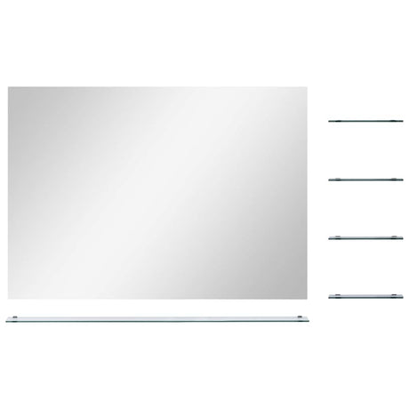 Vidaxx Wandspiegel mit 5 Ablagen 80x60 cm silberfarben