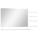 VidaXL Wandspiegel mit 5 Ablagen 100x60 cm silberfarben