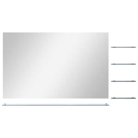 VidaXL Wandspiegel mit 5 Ablagen 100x60 cm silberfarben