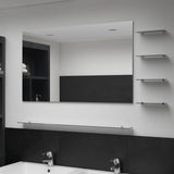 VidaXL Wandspiegel mit 5 Ablagen 100x60 cm silberfarben