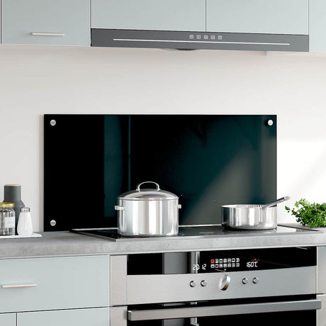 VIDAXL FRAGE SEMBLE KITCHE 90x40 cm gehärtetes Glas schwarz