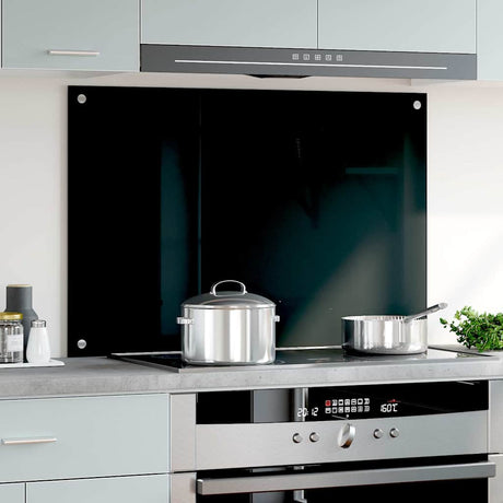 VIDAXL FRAGE SREBEN KITCHE 90x60 cm gehärtetes Glas schwarz