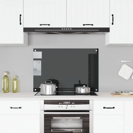 VIDAXL FRAGE SREBEN KITCHE 90x60 cm gehärtetes Glas schwarz