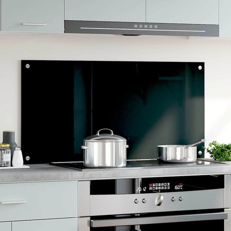 VIDAXL FRAGE SERBORK KITCHE 100x50 cm Temperiertes Glas schwarz