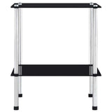 Vidaxl kastje 2-laags 40x40x47 cm gehard glas zwart