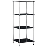 Vidaxl kastje 4-laags 40x40x100 cm gehard glas zwart