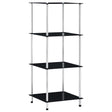 Vidaxl kastje 4-laags 40x40x100 cm gehard glas zwart
