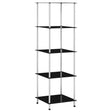 Vidaxl kastje 5-laags 40x40x130 cm gehard glas zwart