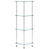 Vidaxl kastje 4-laags 30x30x100 cm gehard glas transparant