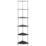 Vidaxl kastje 6-laags 30x30x160 cm gehard glas zwart