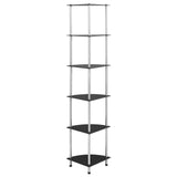 Vidaxl kastje 6-laags 30x30x160 cm gehard glas zwart