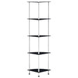 Vidaxl kastje 5-laags 30x30x130 cm gehard glas zwart