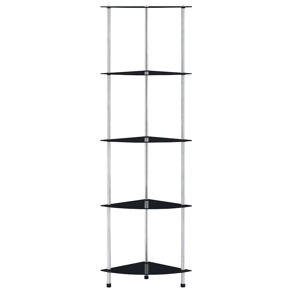 Vidaxl kastje 5-laags 30x30x130 cm gehard glas zwart