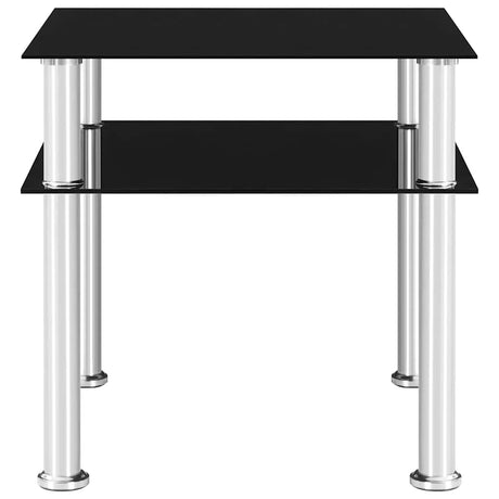 Vidaxl bijzettafel 45x50x45 cm gehard glas zwart