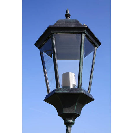 Vidaxl Gartenlaterne mit 2 Armen 230 cm Aluminium dunkelgrün Schwarz