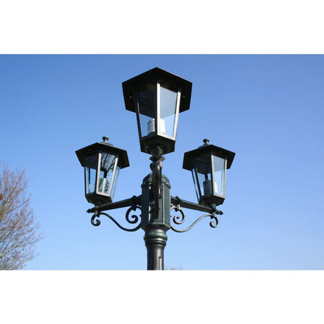 Vidaxl Gartenlaterne mit 3 Armen 215 cm Aluminium dunkelgrün Schwarz