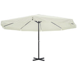 Vidaxl Parasol Samos 500 cm Aluminium Weiß