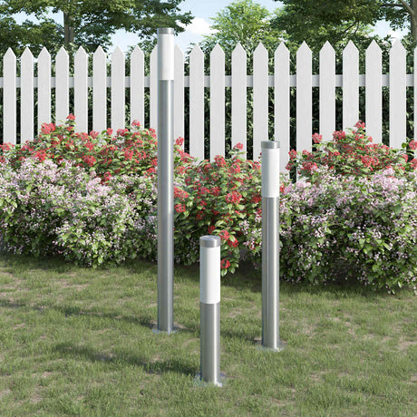 VIDAXL 3-teiliger Gartenlampenset wasserdichtem Edelstahl