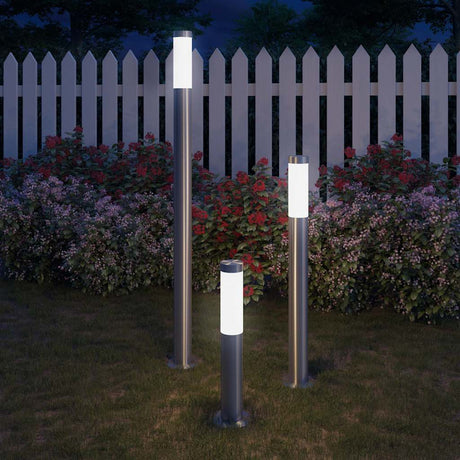 VIDAXL 3-teiliger Gartenlampenset wasserdichtem Edelstahl
