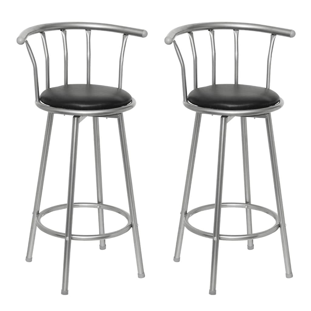 Vidaxl barstoelen 2 st kunstleer zwart