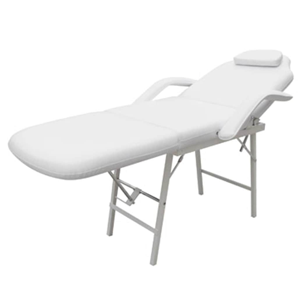 VIDAXL -Behandlungsstuhl für Gesicht 185x78x76 cm künstliches Leder weiß