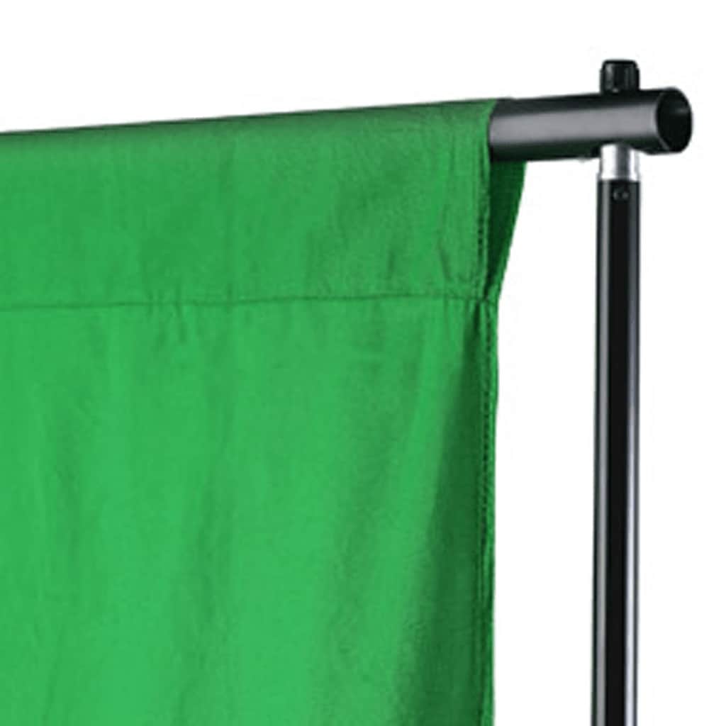 VIDAXL -Hintergrund ohne Standard -Chromakey 300x300 cm Baumwollgrün