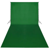 VIDAXL -Hintergrund ohne Standard -Chromakey 600x300 cm Baumwollgrün