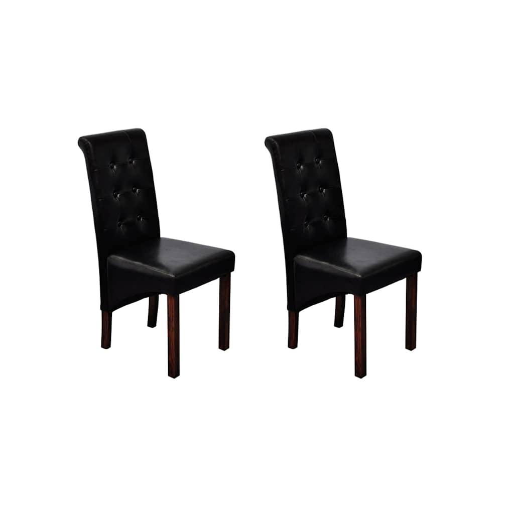 Vidaxl eetkamerstoelen 2 st kunstleer zwart