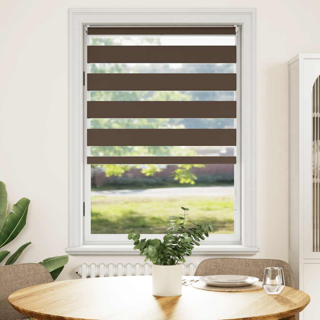 VidaXL Zebra-Rollo 80,9 x 175 cm, Stoffbreite 76,7 cm, Kaffeebraun