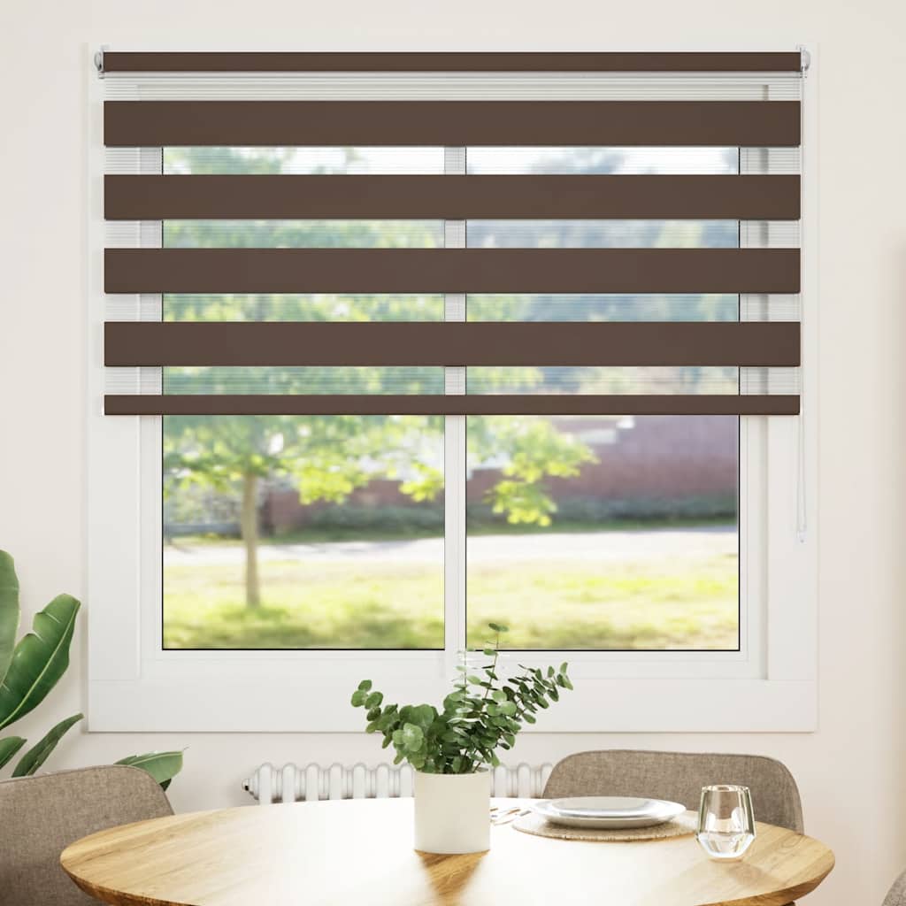 VidaXL Zebra-Rollo 140,9 x 175 cm, Stoffbreite 136,7 cm, Kaffeebraun