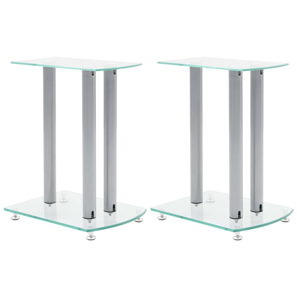 Vidaxl Aluminium -Lautsprecher Standards Transparentes Sicherheitsglas 2st