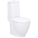 Vidaxl -Toilette mit Abfluss hinter Keramikweiß
