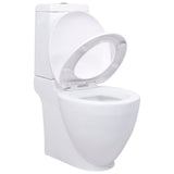 Vidaxl -Toilette mit Abfluss hinter Keramikweiß