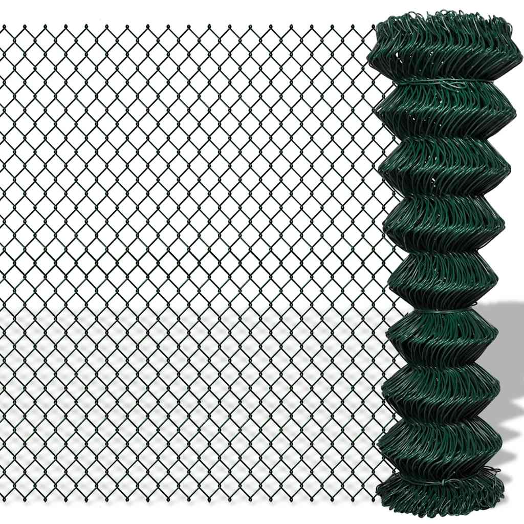 Vidaxl -Netzzaun 1,5x25 m Stahlgrün