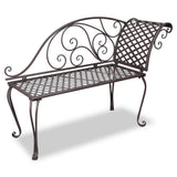 Vidaxl chaise longue 128 cm staal antiekbruin