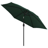 Vidaxl -Parasol mit Stahlpol 3 m grün