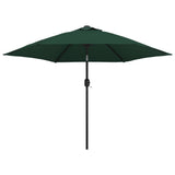 Vidaxl -Parasol mit Stahlpol 3 m grün