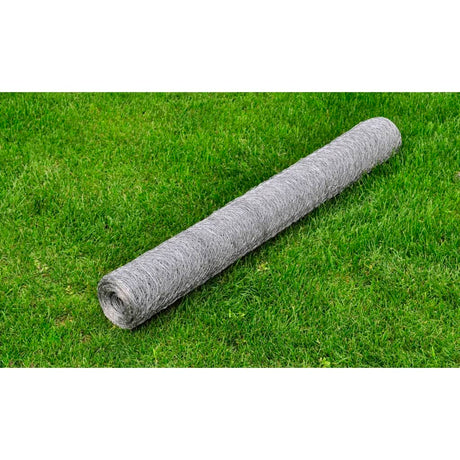Vidaxl -Hühnerdraht 25x0,5 M verzinkte Stahl Silberfarbe