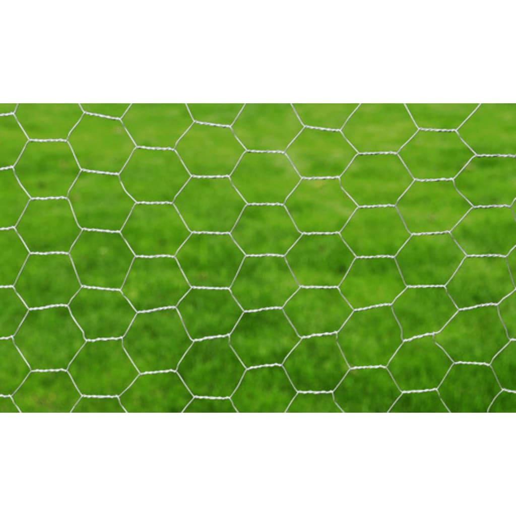 Vidaxx Hühnerdraht 25x1 m verzinkter Stahl silberfarben