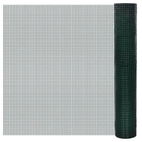 VidaXL Hühnerdraht 10x1 m aus verzinktem Stahl mit PVC-Beschichtung grün
