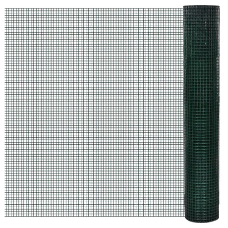 VidaXL Hühnerdraht 10x1 m aus verzinktem Stahl mit PVC-Beschichtung grün