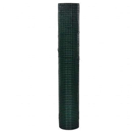 VidaXL Hühnerdraht 10x1 m aus verzinktem Stahl mit PVC-Beschichtung grün