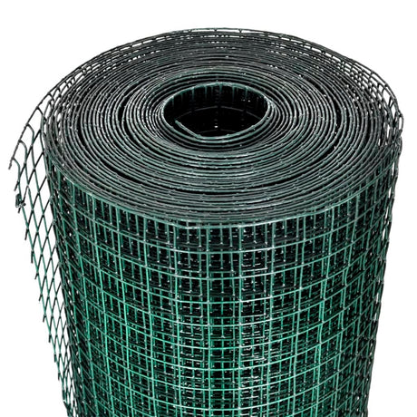 VidaXL Hühnerdraht 10x1 m aus verzinktem Stahl mit PVC-Beschichtung grün