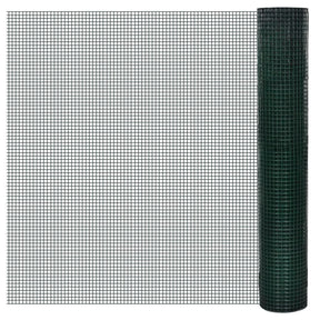 VidaXL Hühnerdraht 10x1 m aus verzinktem Stahl mit PVC-Beschichtung grün