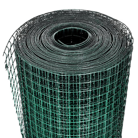 VidaXL Hühnerdraht 25x1 m aus verzinktem Stahl mit PVC-Beschichtung grün