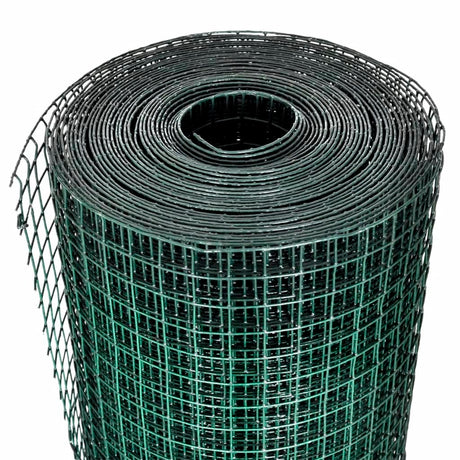 Vidaxx Hühnerdraht 25x1 m aus verzinktem Stahl mit PVC-Beschichtung grün